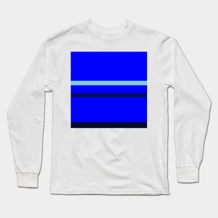 A perfect composition of Sky Blue, Blue, Dark Imperial Blue and Cetacean Blue stripes. Long Sleeve T-Shirt